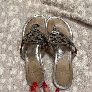 Tory Burch Miller silver sandals